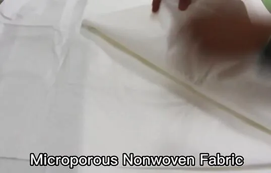 Trellis Pattern 55GSM Microporous Film Glue with Breathable Nonwoven Fabric for Coverall